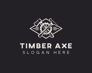 Carpenter Hammer Axe logo design