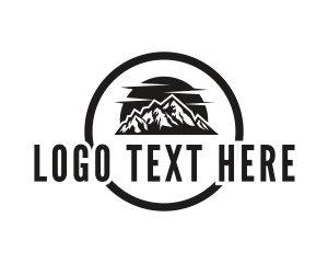 Camp - Mountain Climbing Wordmark logo design