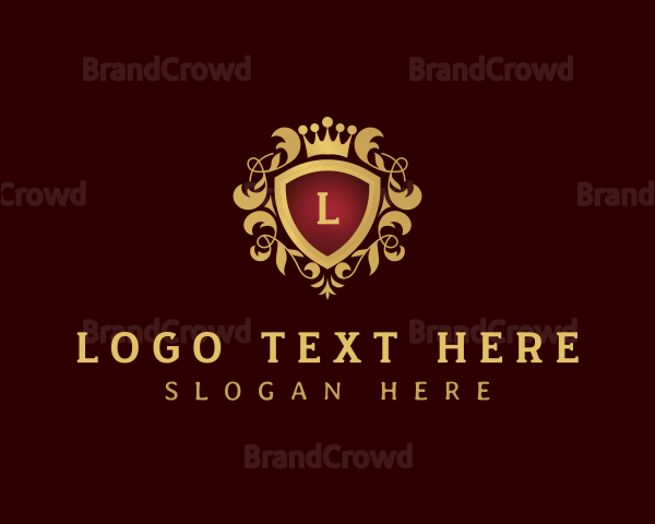 Crown Fleur De Lis Shield Logo