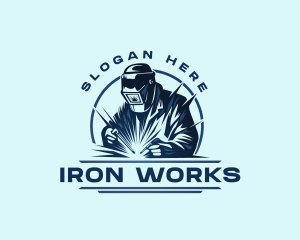 Iron - Industrial Welder Spark logo design