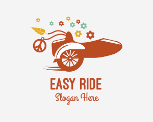 Commute - Flower Delivery Hippie Sidecar logo design