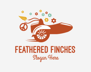 Flower Delivery Hippie Sidecar logo design