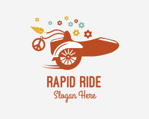 Cab - Flower Delivery Hippie Sidecar logo design