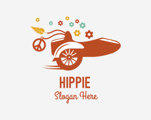 Flower Delivery Hippie Sidecar logo design