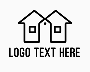 Construction - Twin House Price Tag logo design