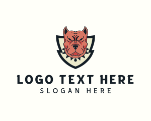 Mascot - Canine Bulldog Shield logo design