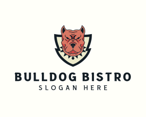 Canine Bulldog Shield logo design