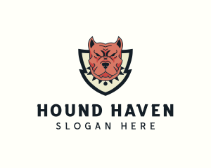 Hound - Canine Bulldog Shield logo design