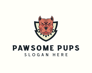 Canine Bulldog Shield logo design