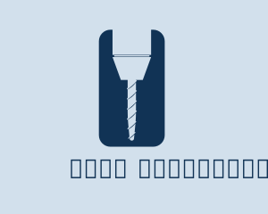 Minimalist - Blue Power Drill logo design