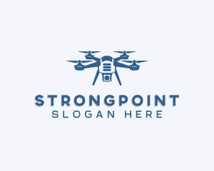 Drone - Aerial Surveillance Quadcopter logo design