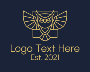 Zoology - Wild Owl Line Art logo design