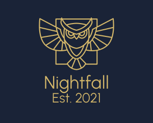 Nocturnal - Wild Owl Line Art logo design