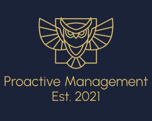 Management - Wild Owl Line Art logo design