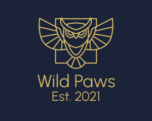 Wild Owl Line Art logo design