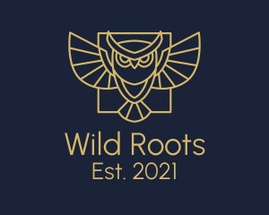 Wild Owl Line Art logo design