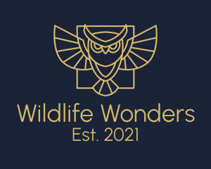 Zoology - Wild Owl Line Art logo design