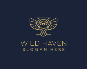 Wild Owl Line Art logo design