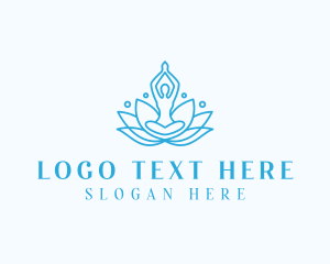 Pilates Studio - Meditation Yoga Lotus logo design