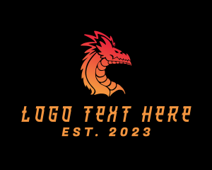 Red Dragon - Oriental Dragon Creature logo design