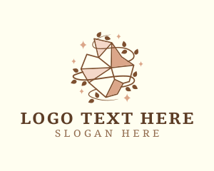 Precious Stone - Gem Accessory Leaves logo design
