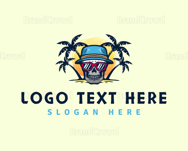 Skull Hat Vacation Logo