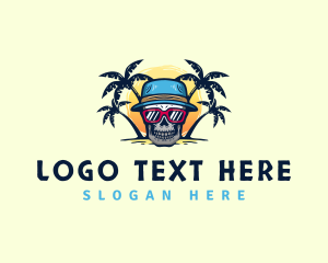 Skull Hat Vacation Logo