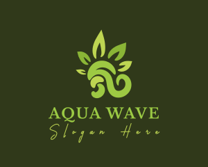 Green Leaf Wave logo design