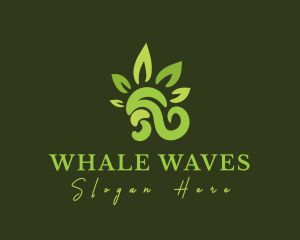 Green Leaf Wave logo design