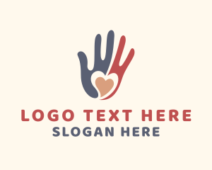 Humanitarian - Charity Heart Hand logo design