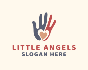 Social Worker - Charity Heart Hand logo design