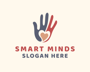 Social Welfare - Charity Heart Hand logo design