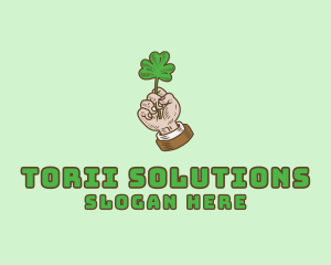 Irish Clover Hand  logo design