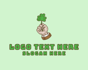 Leprechaun - Irish Clover Hand logo design