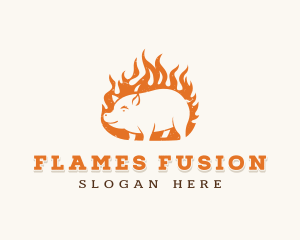 Pork Flame Grill  logo design