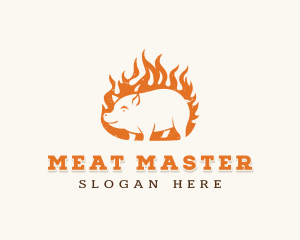 Pork Flame Grill  logo design