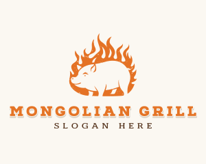 Pork Flame Grill  logo design