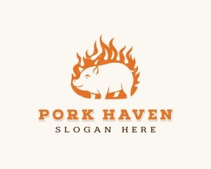 Pork Flame Grill  logo design