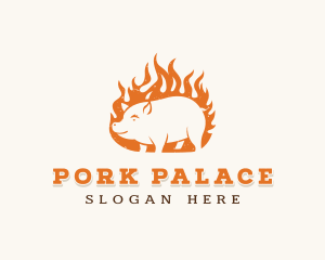 Pork Flame Grill  logo design