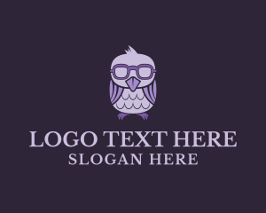 Character - Owl Bird Glasses logo design