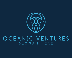 Oceanarium Aquatic Jellyfish  logo design