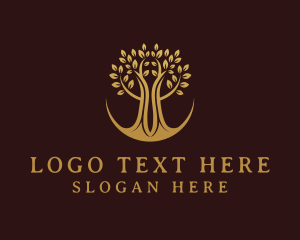 Leaves - Luxury Gold Tree logo design