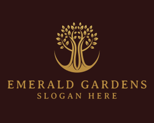 Luxury Gold Tree  logo design