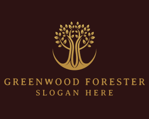 Luxury Gold Tree  logo design