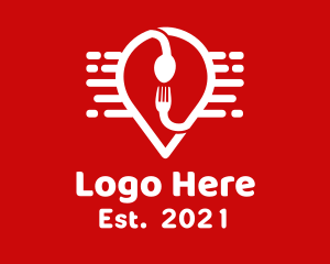 Food Location Pin logo design