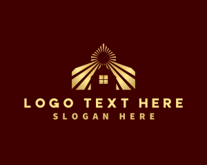 Gold - Sun House Roof logo design
