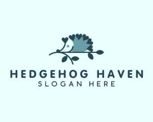 Cute Hedgehog Branch logo design