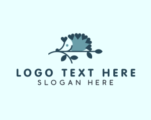 Veterinarian - Cute Hedgehog Branch logo design