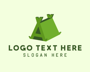 Green Tent Letter A Logo