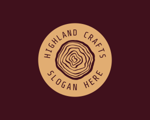 Woodwork Log Craft logo design